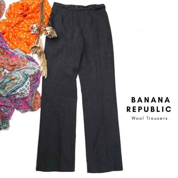 Banana Republic Pants - Banana Republic Wool Trousers Charcoal  Sz 6